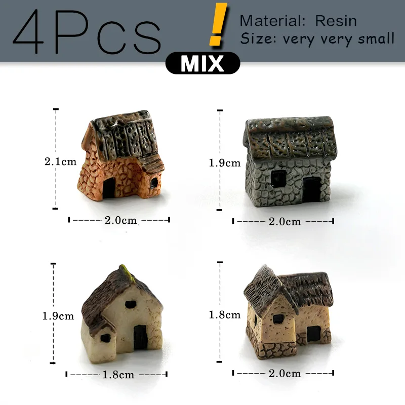 

Мини-фигурки домов из смолы, 4 шт.
