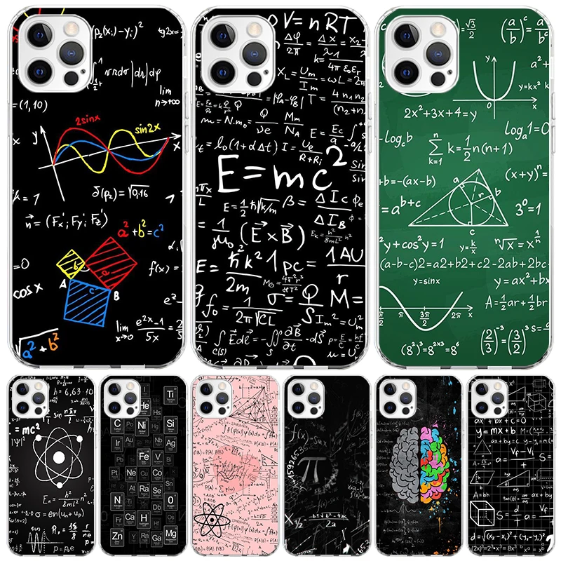 Чехол для телефона с физикой химической математикой Apple Iphone 11 12 13 Mini 14 15 16 Pro Max 7 Plus X