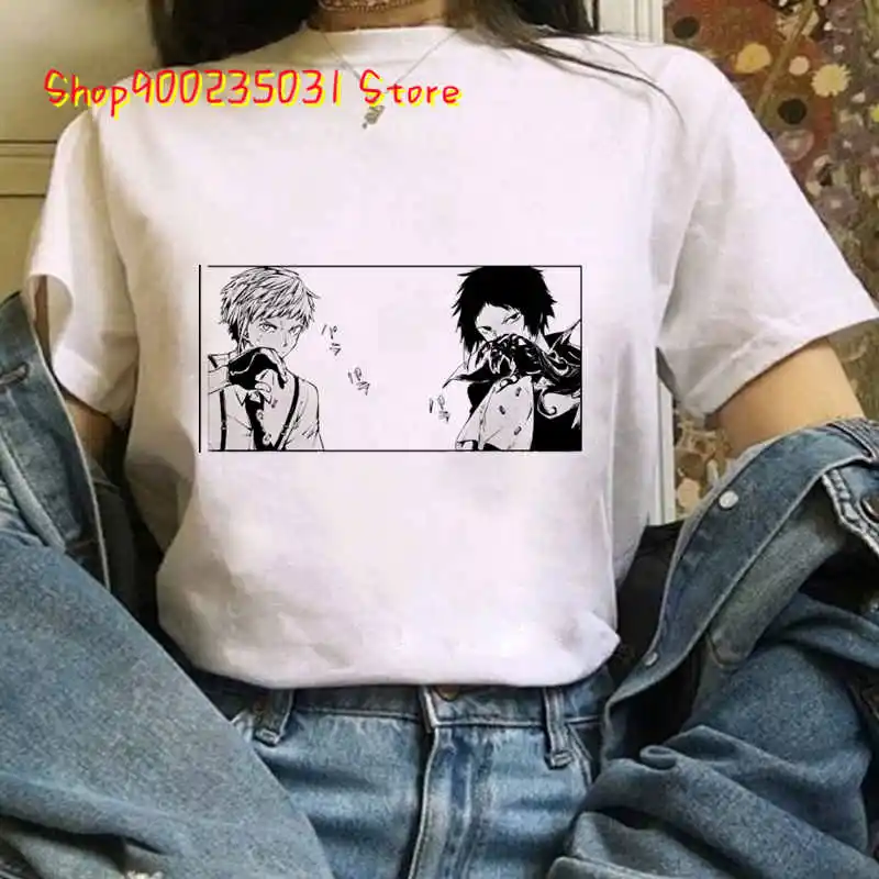 Anime Bungou Stray Dogs Tshirt Female Harajuku Graphic Tees Women Couple Clothes Casual T Shirt Tumblr Vintage dropshipping