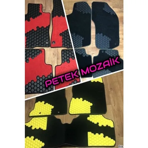 Коврик для хэтчбека Honda Civic 2003-2005 -5 серый коврик с синим узором и красными краями