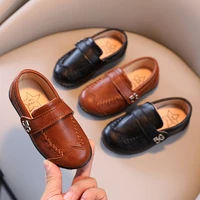 kids dress shoes for boys toddler loafers 2022 fashion flats pu leather non slip soft bottom boat shoes moccasin of infants baby