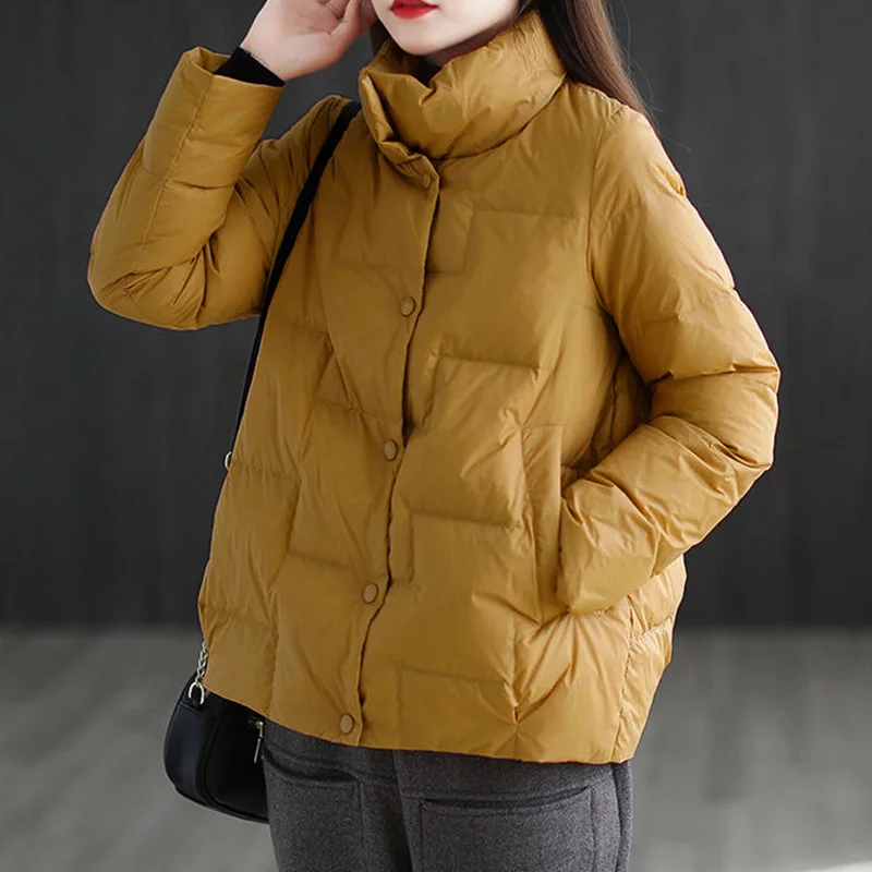 2023 New Stand-Collar Cotton Jacket Women Parkas Winter Loose All-Match Thick Warm Parka Padded Short Snow Coat Female Outerwear