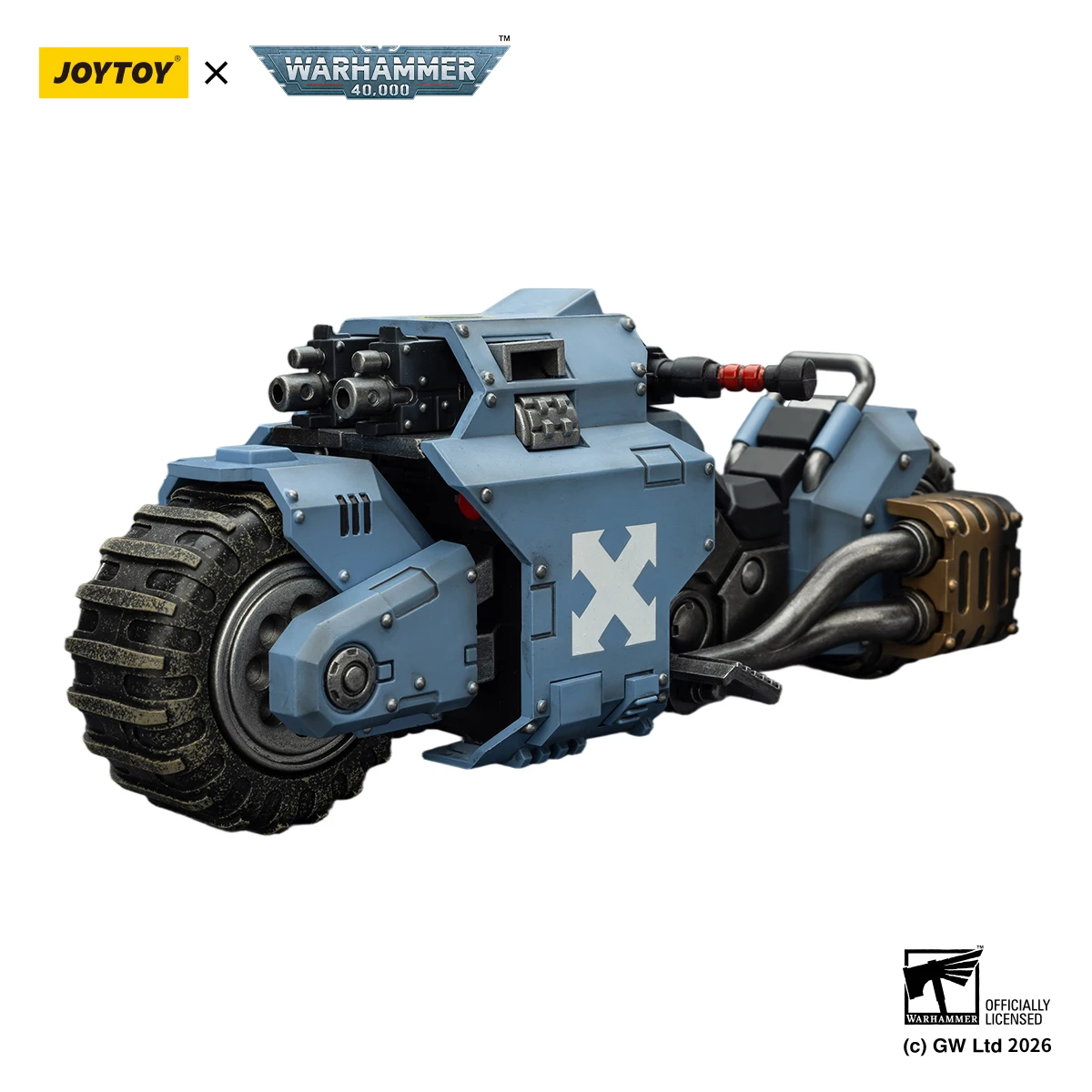 Фото В НАЛИЧИИ JOYTOY Warhammer 40K 1/18 Фигурка-модель боевого мотоцикла Raider с двойными пулевыми ружьями, аниме-фигурки, игрушки №4