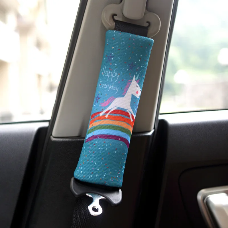 

Car Seat Belt Shoulder Cover Cute Cartoon Pattern Breathable Sweat-absorbing Cotton Protective Cover Car Accessories for Girls