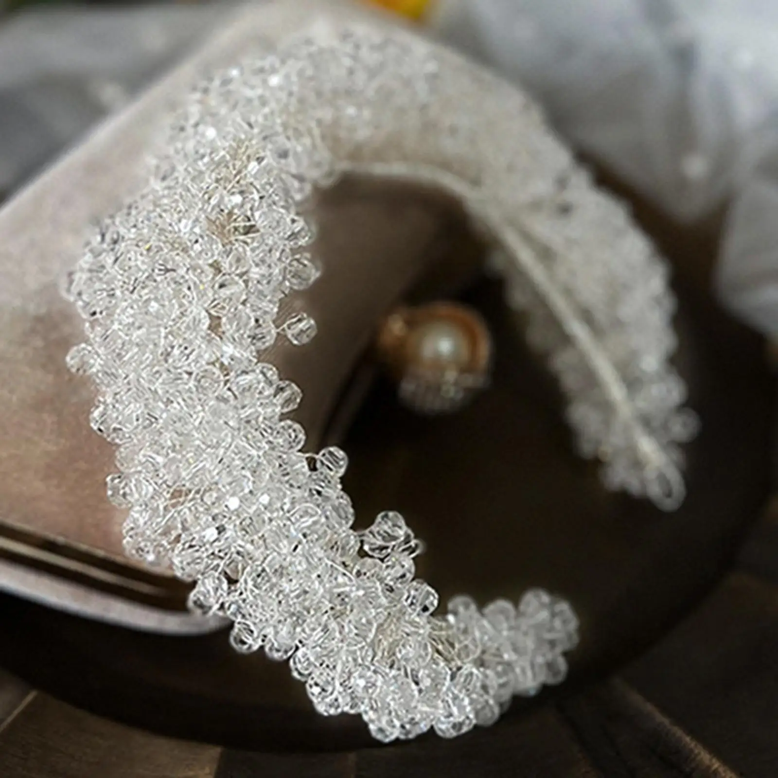 

Crystal Hoop Tiara Hairpiece Rhinestone Headpiece for Costume Prom Women and Girls