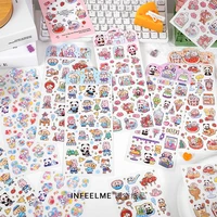 1 sheetpack fresh cartoon panda cat rabbit washi paper stickers keep cute series handbook material stickers