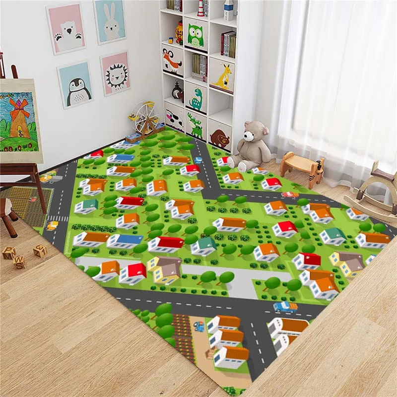 Коврики с изображением города из мультфильма городской улица карты для гостиной