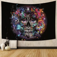 psychedelic skeleton tapestry wall hanging hippie bohemia trippy tapestry art for bedroom living room dorm home decor