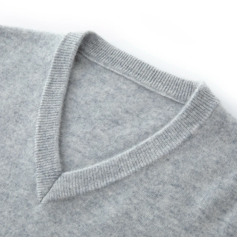 Новинка Осень-зима мужской 100% кашемировый свитер с V-образным вырезом пуловер