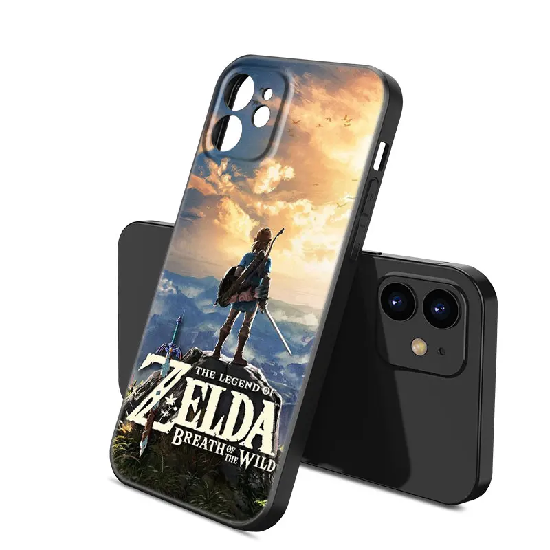 Черный силиконовый чехол Z-Zeldas для Apple iPhone 12 13 Mini 11 14 15 Pro Max 7 8 Plus X XR XS SE 2020 2022