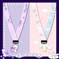 kawaii new sanrio cartoon hellokittys mobile phone lanyard hanging neck pendant cute wide flat woven belt card sleeve badge gift
