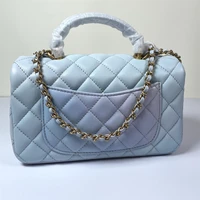 new color gradient blue high quality famous luxury genuine leather ladies handbag crossbody bag shoulder bags