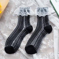 women sexy lace mesh socks transparent stretch short socks harajuku cool socks