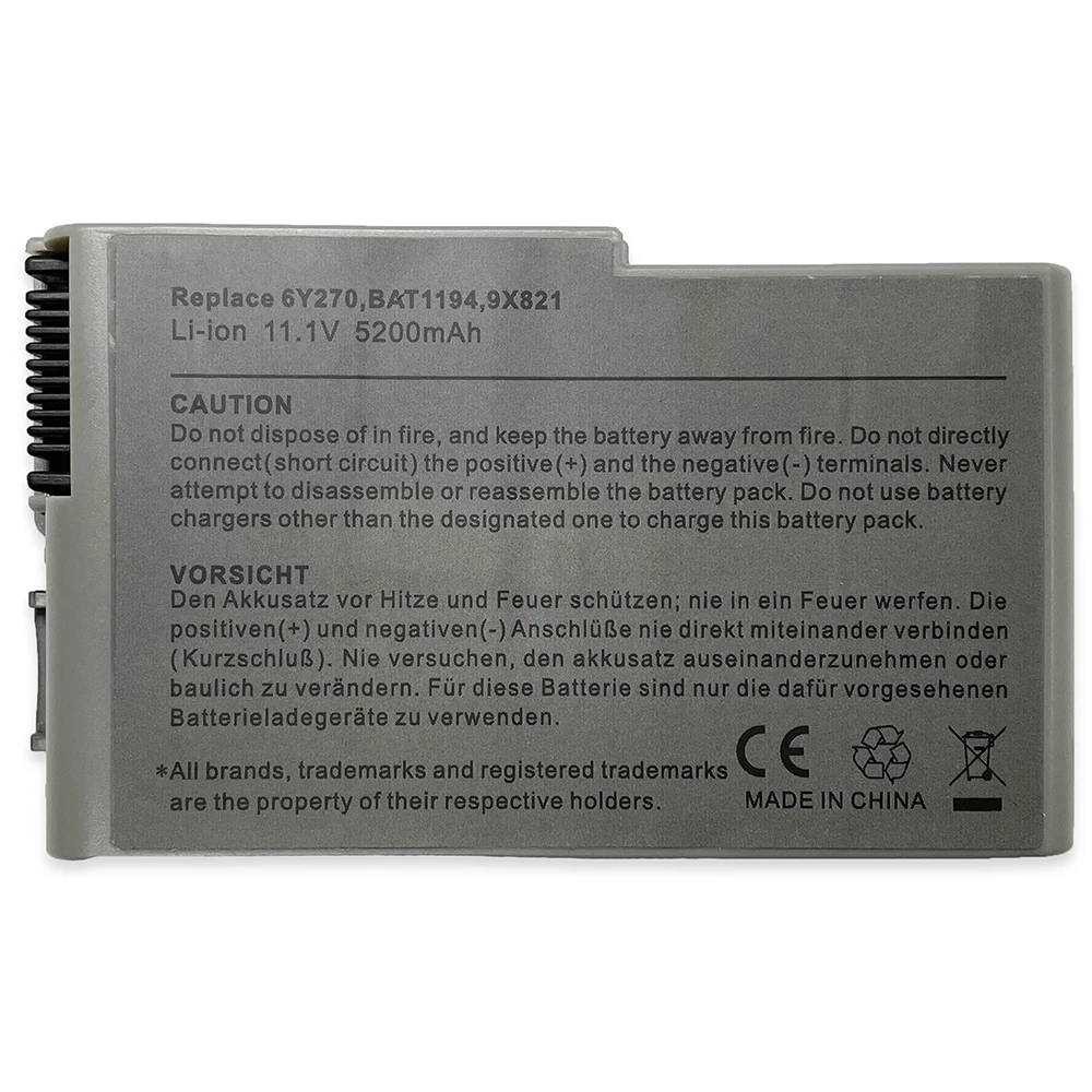 Новый 11 1 V 5200mAh 6Y270 Оригинальный аккумулятор для ноутбука Dell Latitude D600 D610 D500 D510 D530 D505