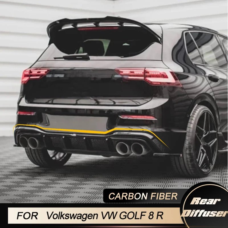 

Губа диффузора заднего бампера для Volkswagen VW Golf 8 R 2021UP, губа диффузора заднего бампера, автомобильные аксессуары, протектор из углеродного волокна