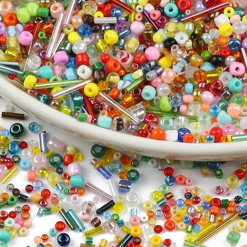 Стеклянные бусины разных размеров 30 г/партия круглые бисеры с отверстием белые