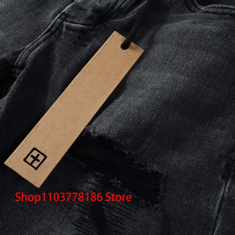 Мужские джинсы KSUBI Cross винтажные потертые индивидуальные тканевые рваные узкие