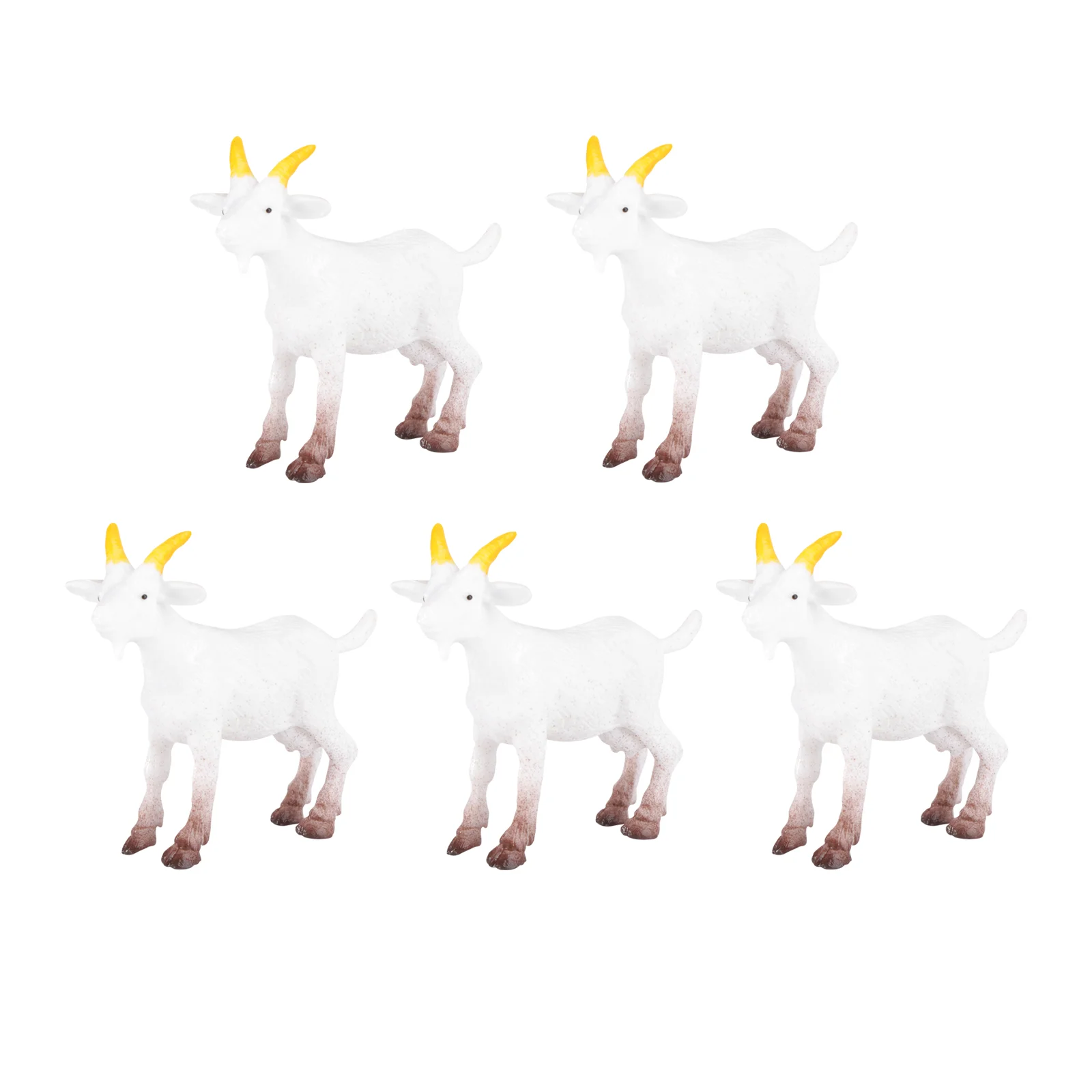 

5 PCS Aries Model Ornament Cake Decor Simulation Sheep White Pvc Adornment Miniature