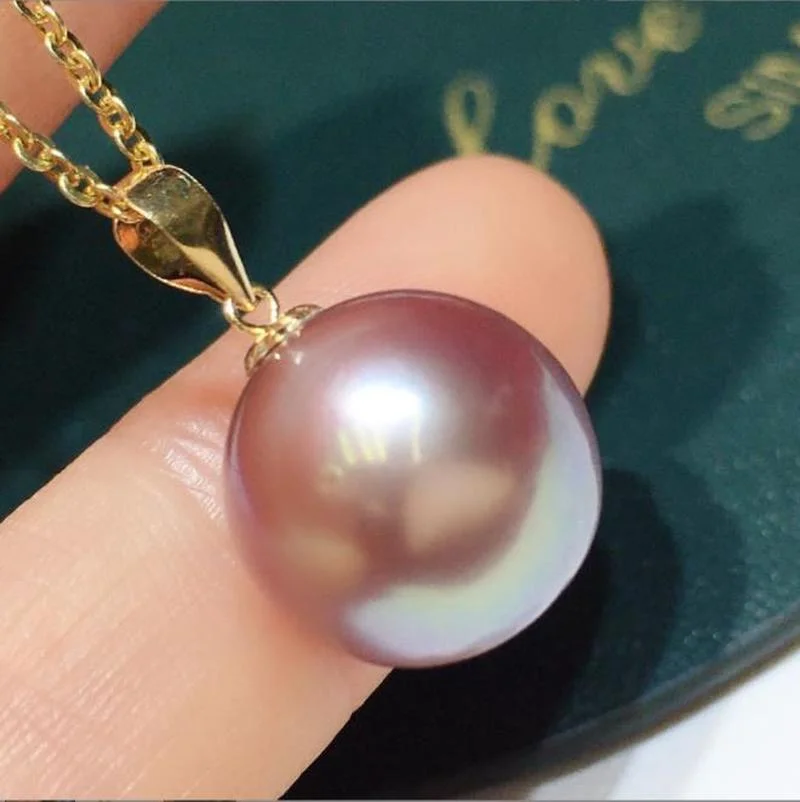 

Natural Charming 10-11mm Sea Genuine Purple Round Pendant Free Shipping For Women Pendants