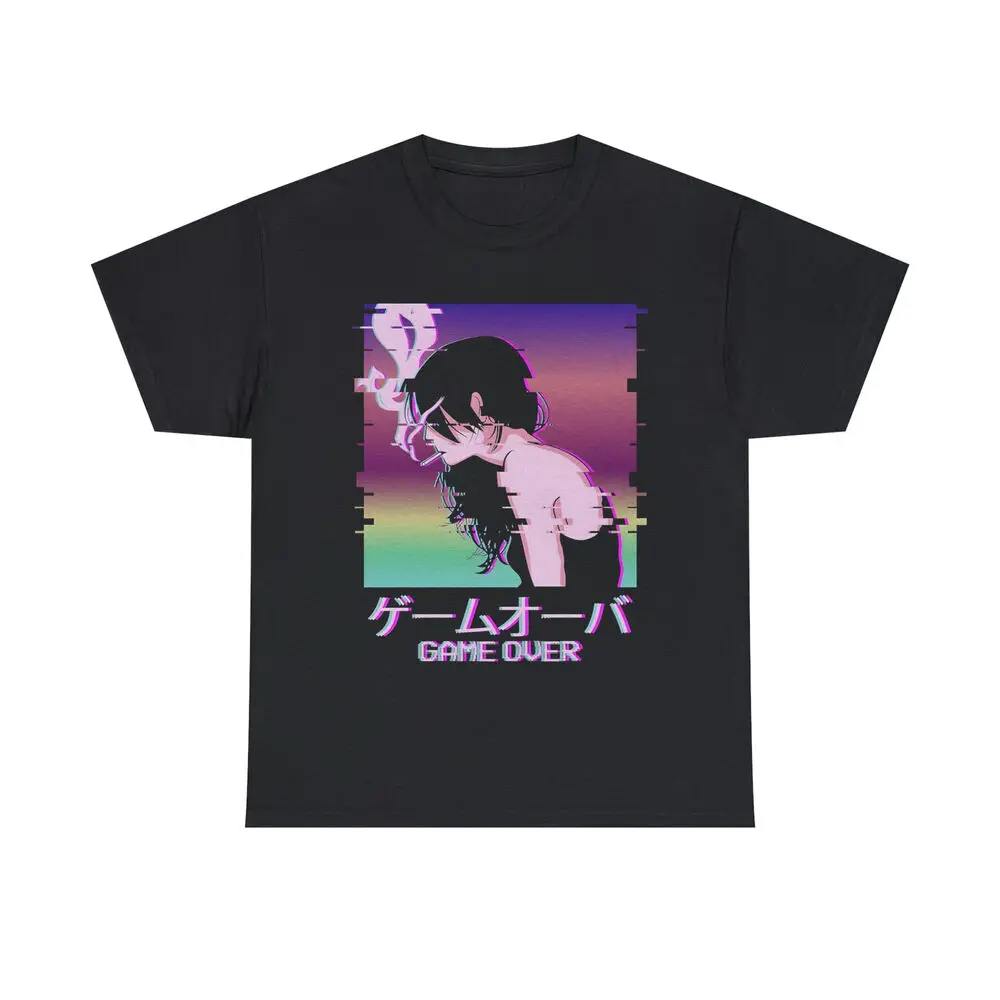 

Японская футболка с изображением грустной девушки из аниме Vaporwave из игры Over Indie