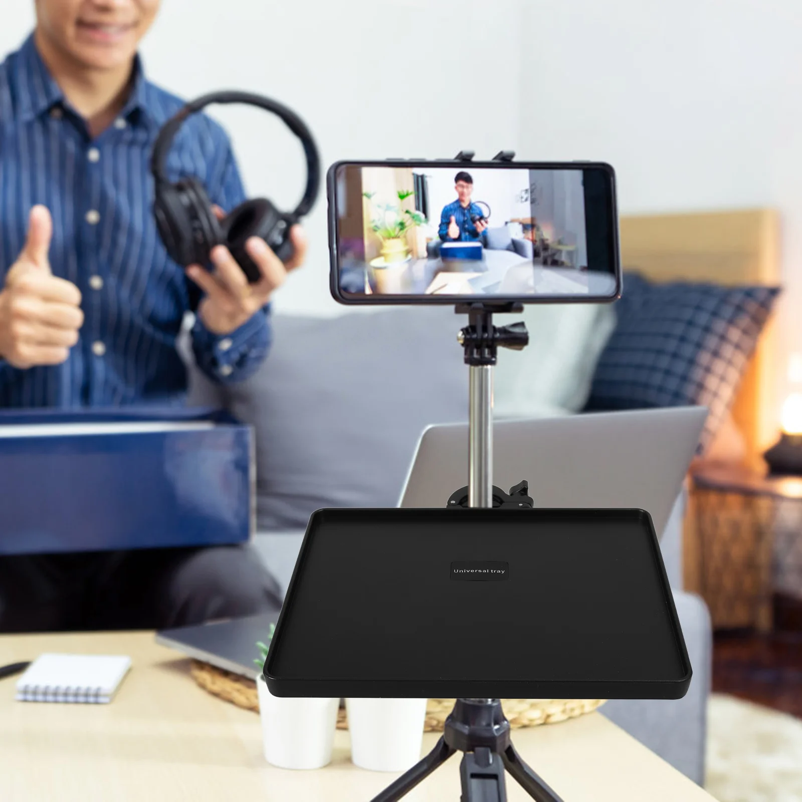 Поднос для подстаканника Регулируемая подставка мобильного телефона Зажим