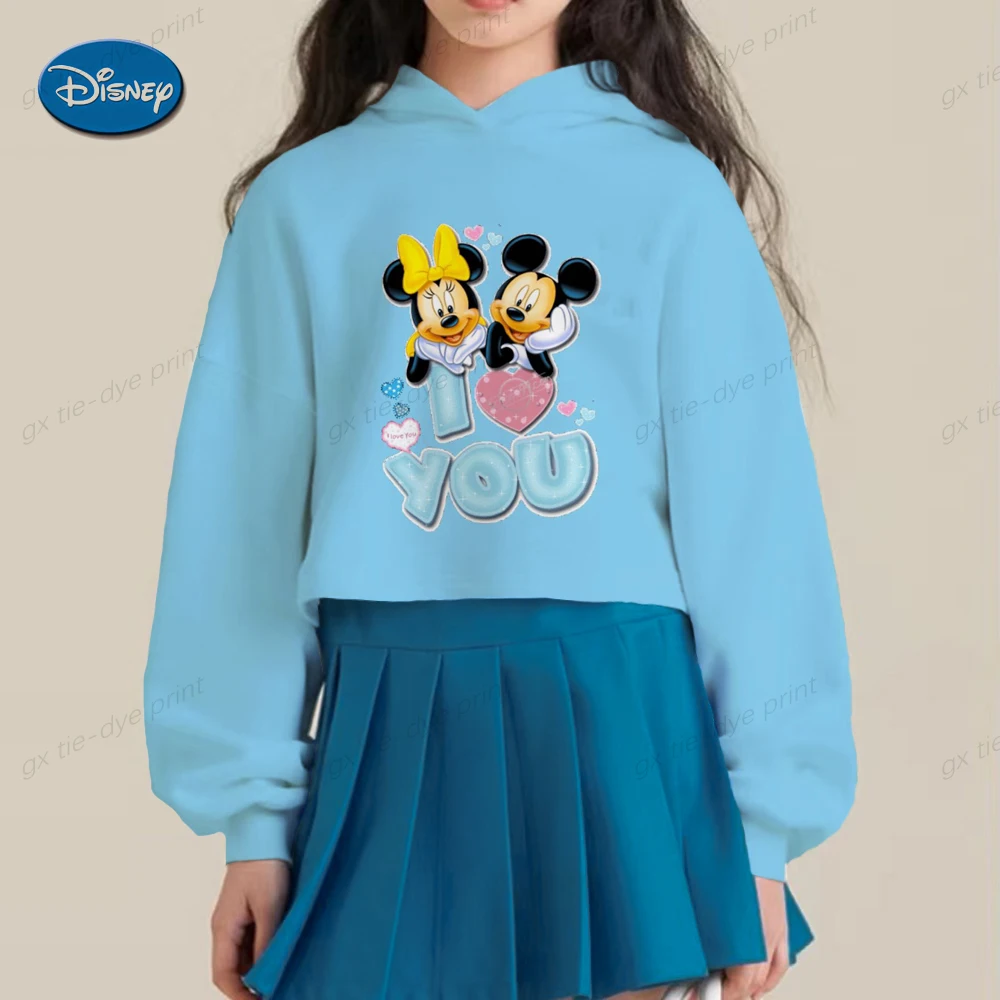 

Kids Girls Disney Mickey Mouse Hoodies Long Sleeve Sweatshirts Children Spring Autumn 2-16 Years lovely Cartoon Casual Hooded