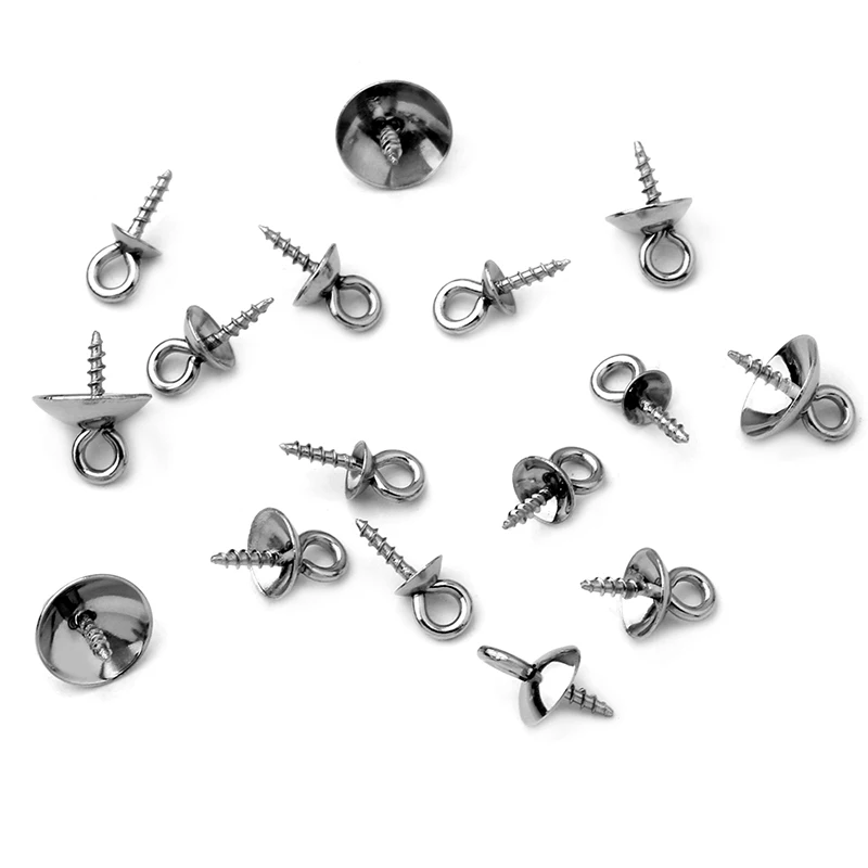 

40pcs DIY new listing stainless steel 4MM-5MM-6MM-8MM bowl needle sheep eye glass accessories
