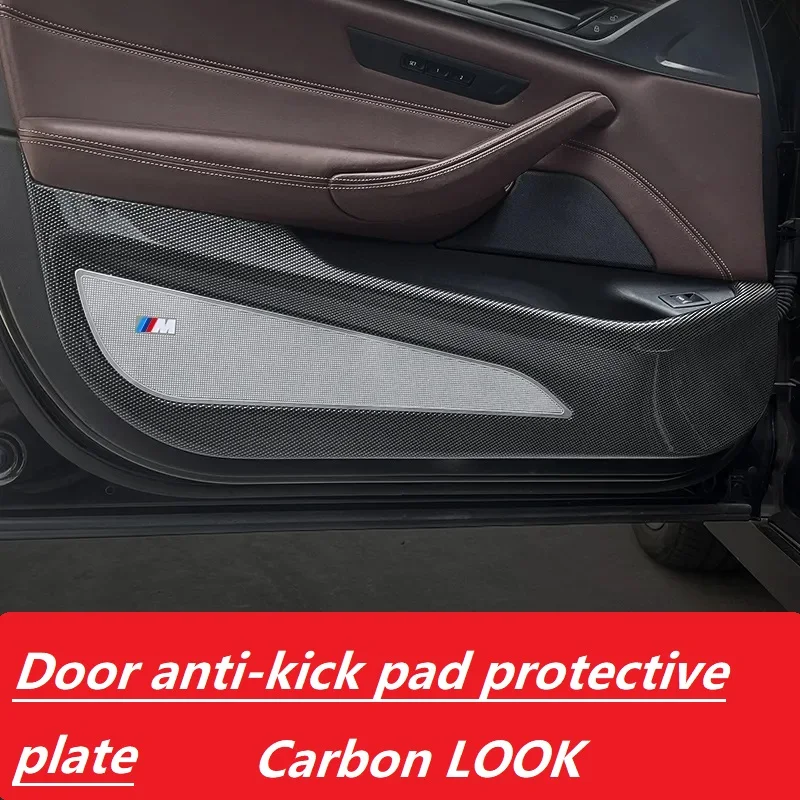 

Door anti-kick pad protective plate carbon look interior products For BMW X3 X4 ix3 2018-2022