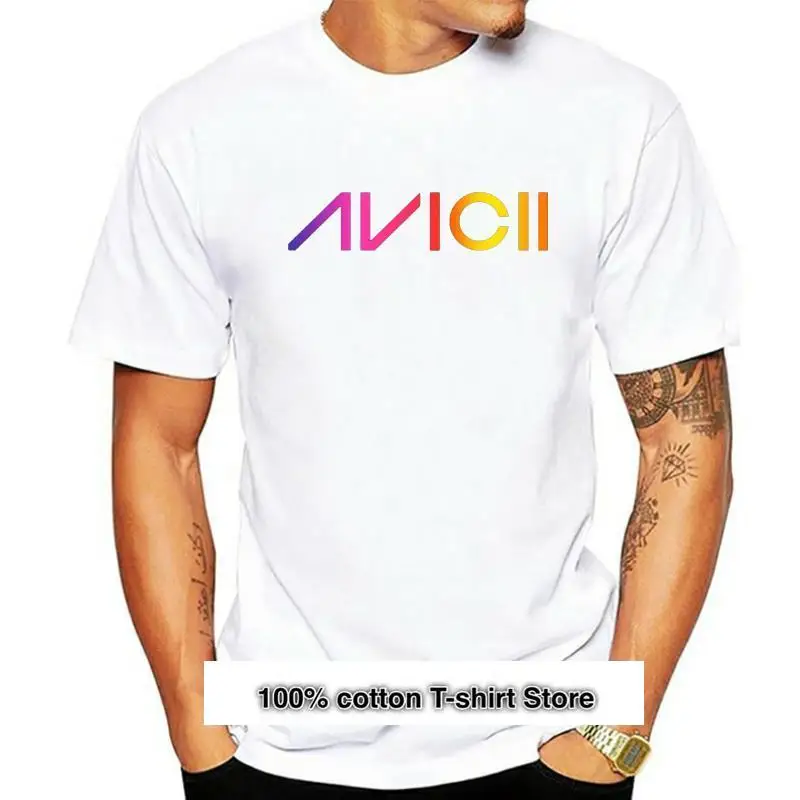 Camiseta negra para hombre Avicii 3, camiseta para Dj, Festival de Música