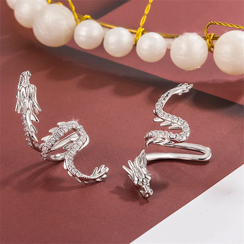 Стильные Простые серьги-клипсы В Форме Дракона