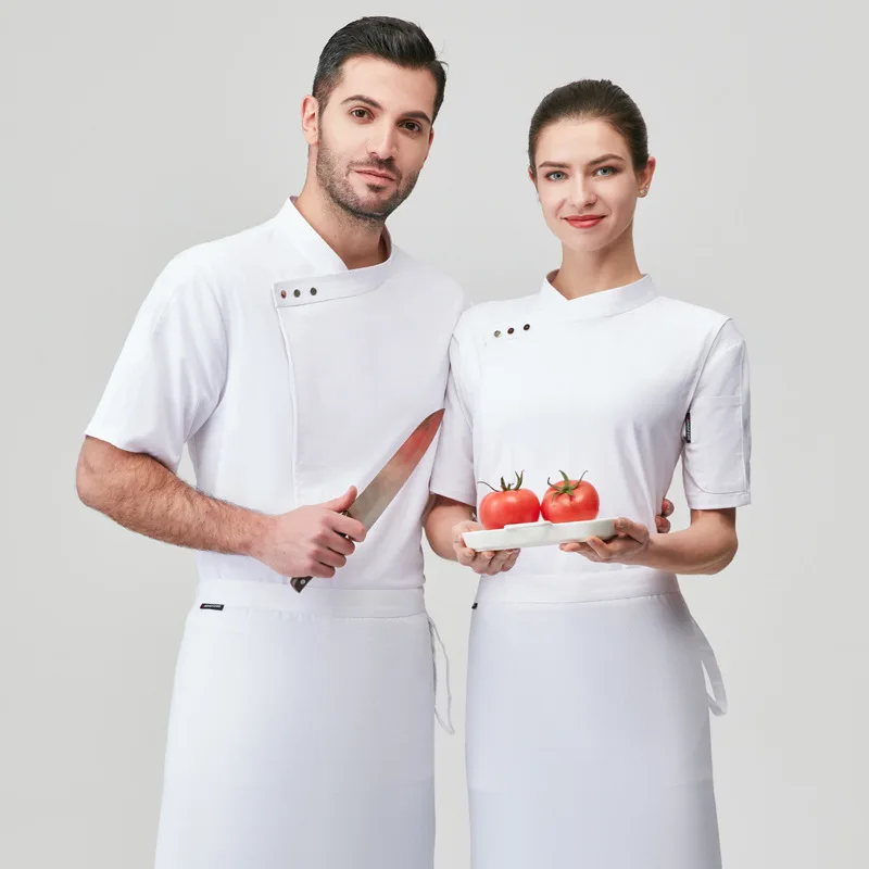 

Chef work clothes leftover sleeve summer dining restaurant clothing