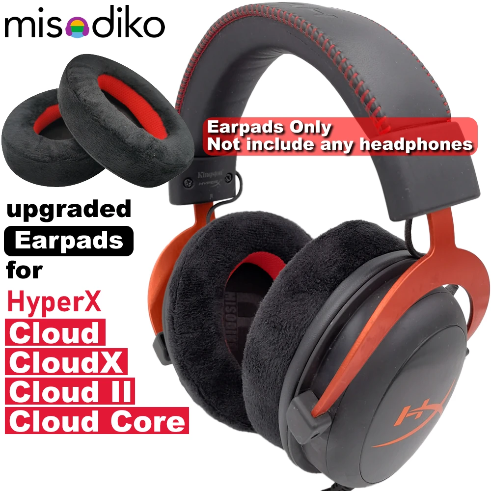 misodiko Upgraded Ear Pads Cushions Replacement for HyperX Cloud II 2, Cloud, CloudX, Cloud Core Gaming Headset