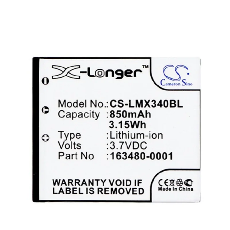 

Applicable LXE LX34L1-G barcode scanner battery 163480-0001 8650A37