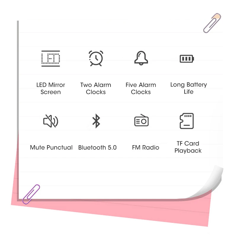Домашний декор будильник светодиодный ным дисплеем умный Bluetooth-динамик TF-карта MP3