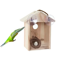 wood bird feeders wooden wild bird feeder see through upgraded wooden birdhouse outdoors birds nest for easy observation bird