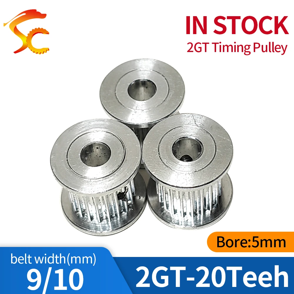 

2GT 20-зубчатый шкив GT2, отверстие 5 мм для ширины 9/10 мм, Ремень ГРМ для 3D-принтера