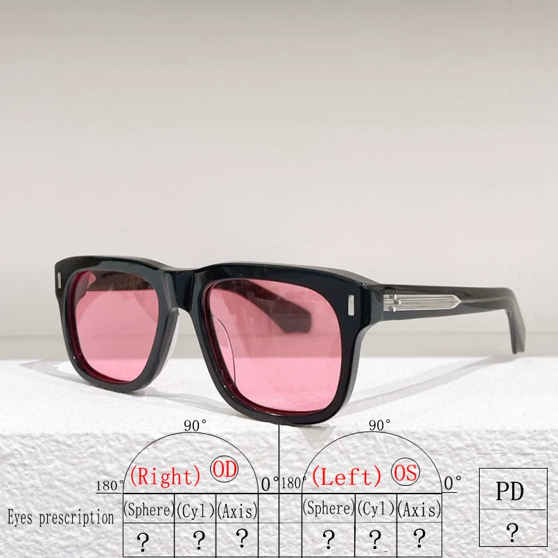 

Женские солнцезащитные очки, оптические зеркальные очки 498, мужские очки, квадратная большая оправа, розовые линзы, высокое качество, рецепт...