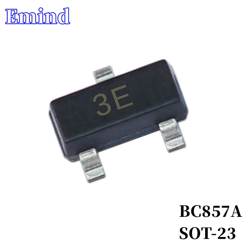 

100/200/300 шт., транзисторы BC857A SMD SOT-23 Silkscreen 3E Type PNP 45 в/мА