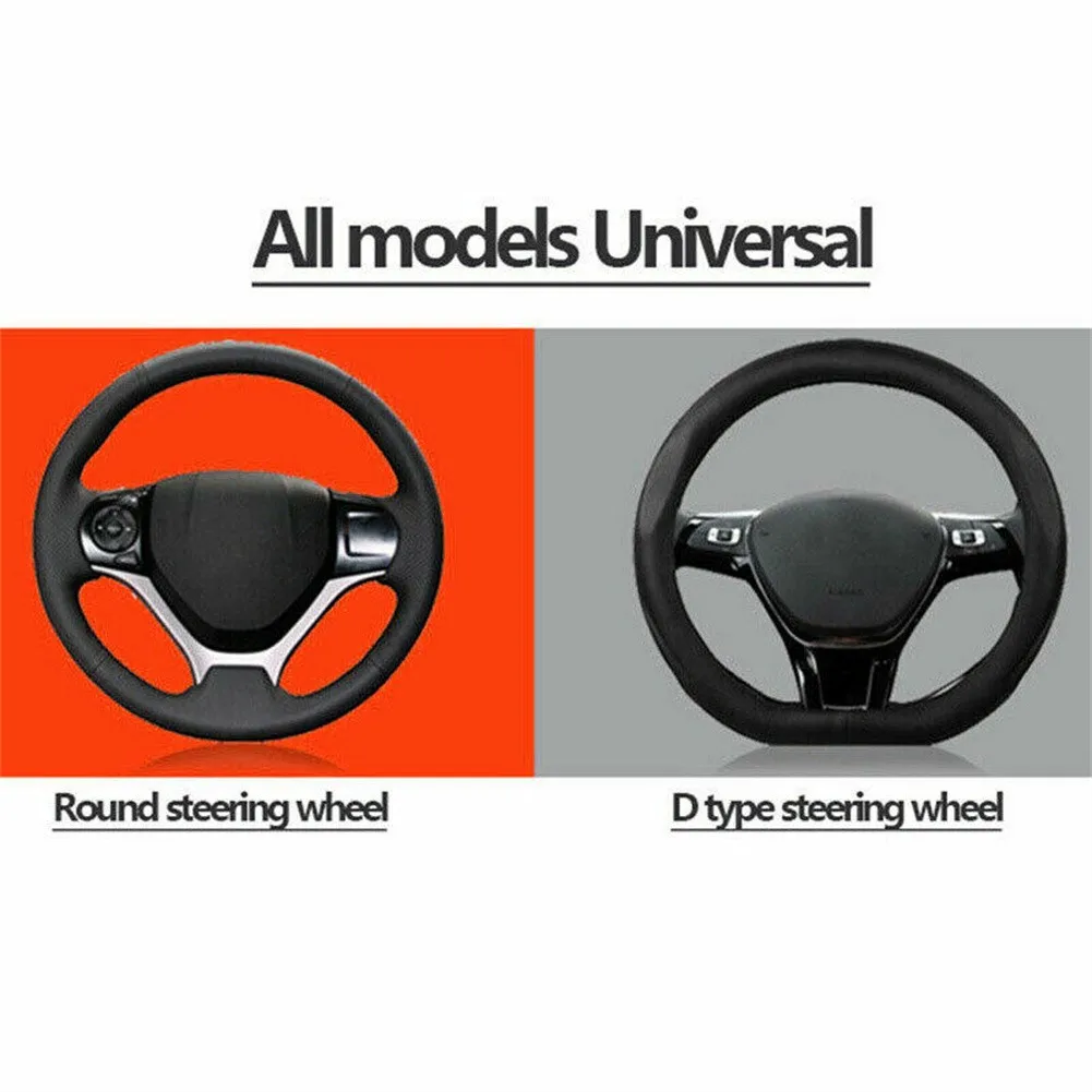 

2pcs Universal Car Steering Wheel Booster Cover Non-Slip Plush Accessories Car Steering Wheel Covers Automotive Interior Parts