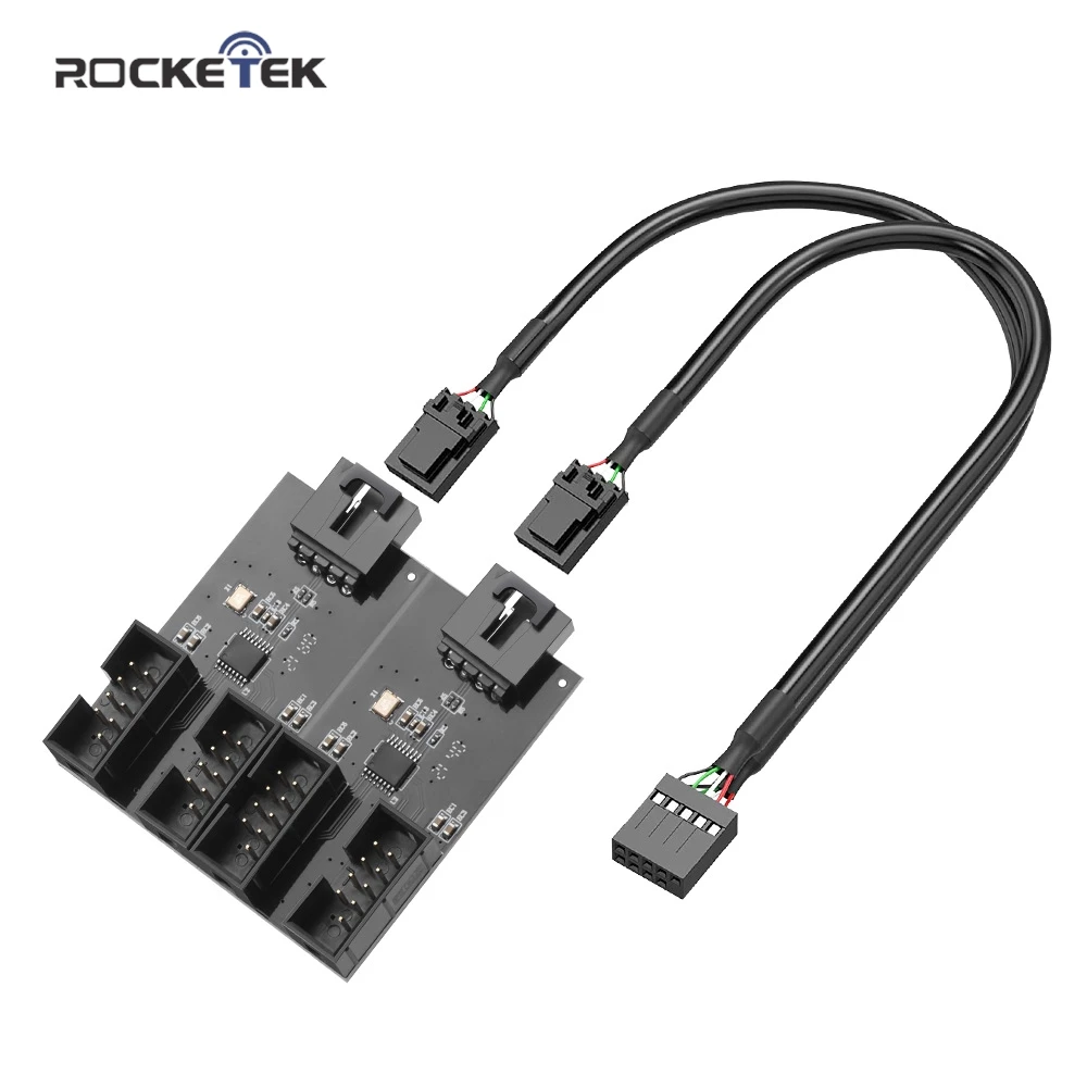 Rocketek USB 9pin расширительная плата штекер от 1 до 2 / 4 розеток удлинительный кабель