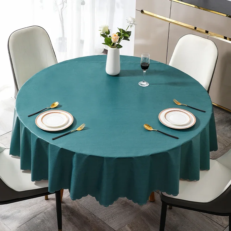 

Waterproof, oil resistant, scald resistant, and washable circular table mat tablecloth, hotel solid color tablecloth