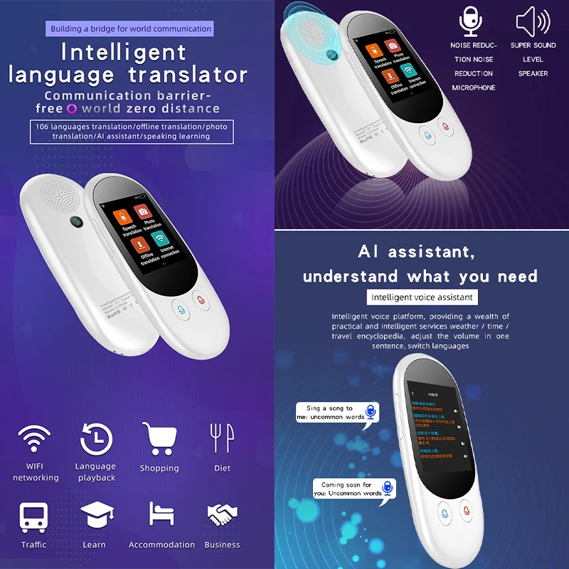 

F1 Smart Instant Voice 12 Offline Translator Real Time Multi-85 Languages Translation Tool Photographic Scanning Translator