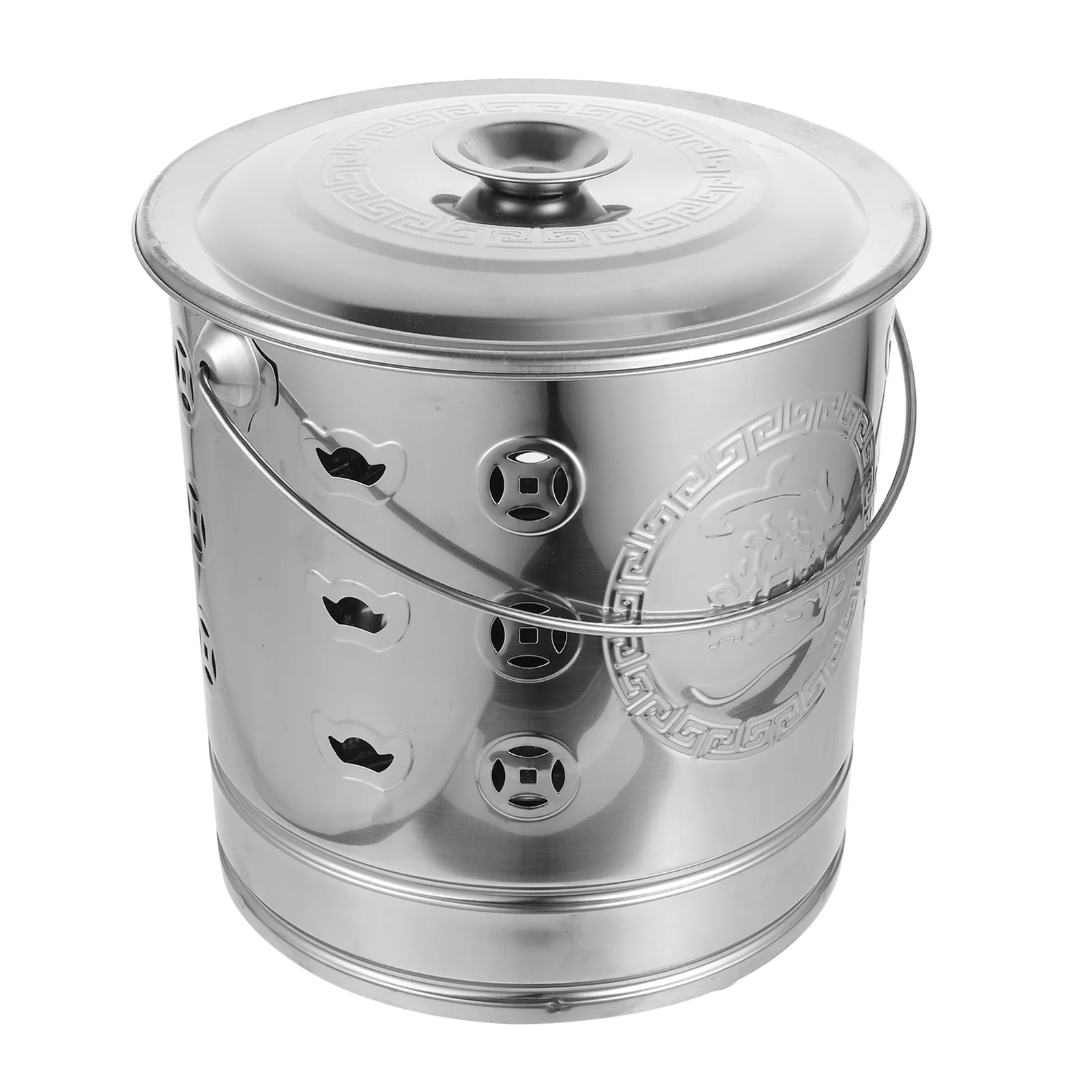 

Stainless Steel Bucket Metal Fire Portable Incinerator Burning Paper Money Barrel