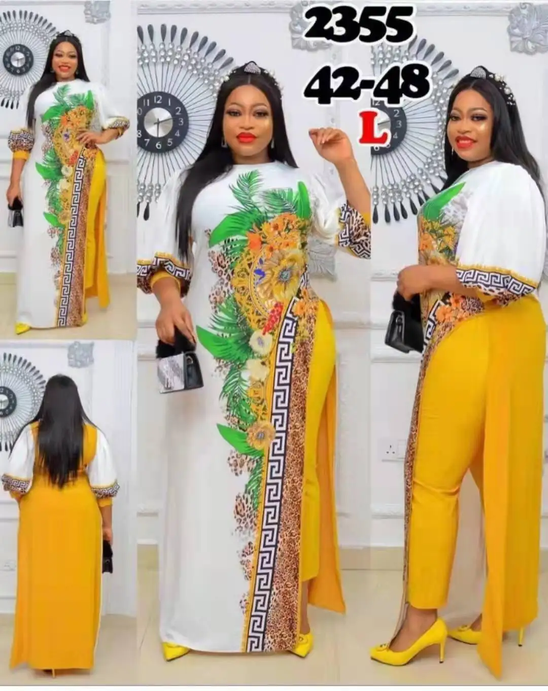 

2022 New African Mother Plus Size Women's New Dress Summer Skirt Two-piece African Sexy Design Clothing