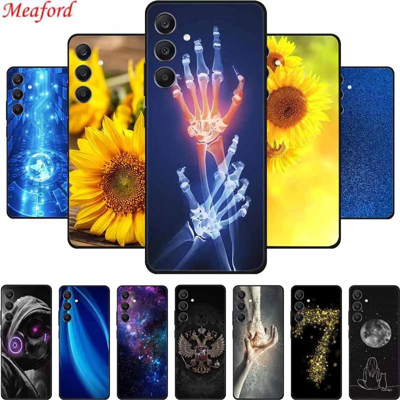 Чехол для Samsung Galaxy M55 5G модные фотографии черный силиконовый мягкий чехол