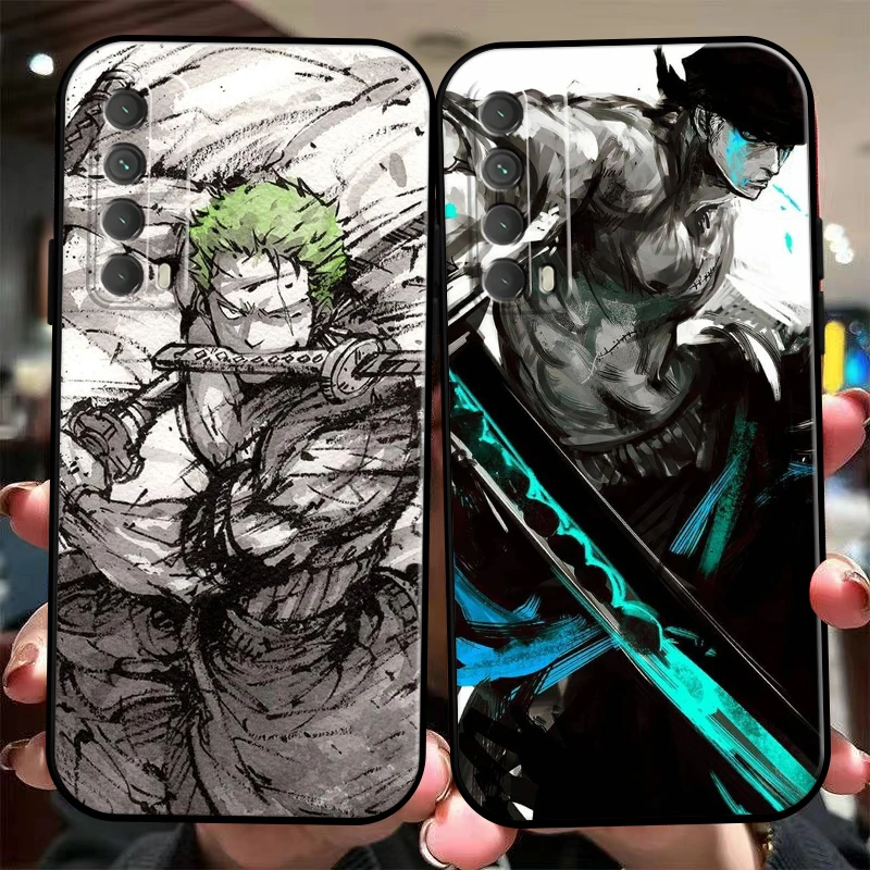 

Anime Cartoon ONE PIECE Phone Case For Huawei Honor 10 V10 10i 10 Lite 20 V20 20i 20 Lite 30S 30 Lite Pro Black Liquid Silicon