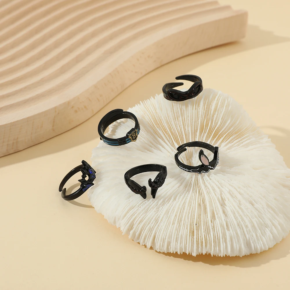 Аниме Открытое кольцо Agrippa для Мужчин Ювелирные изделия набор металлических