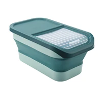 food storage container with lid large capacity foldable rice bucket collapsible rice storage bin with lid food storage