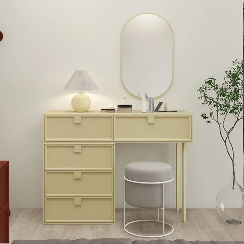 Минимальный туалетный столик для макияжа маленький серый дорогой высокий ящики