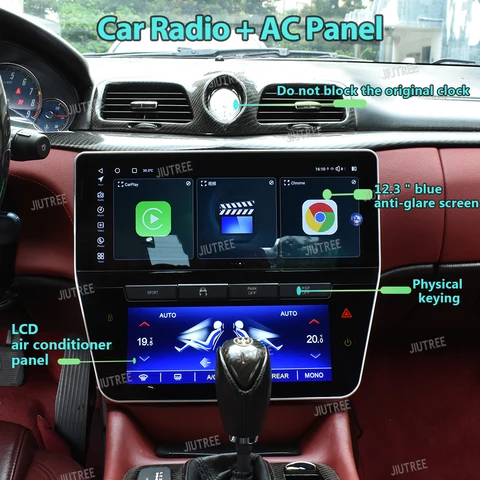 Автомобильный радиоприемник Android 12, двойной экран 8G + 256G для Maserati GT GC Gran Turismo, GPS-навигация, мультимедийный плеер, головное устройство, авто Carplay